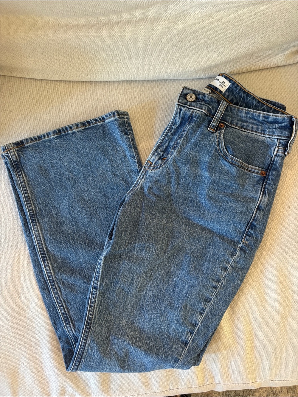 Abercrombie Curve Love Mid Rise Bootcut Jeans